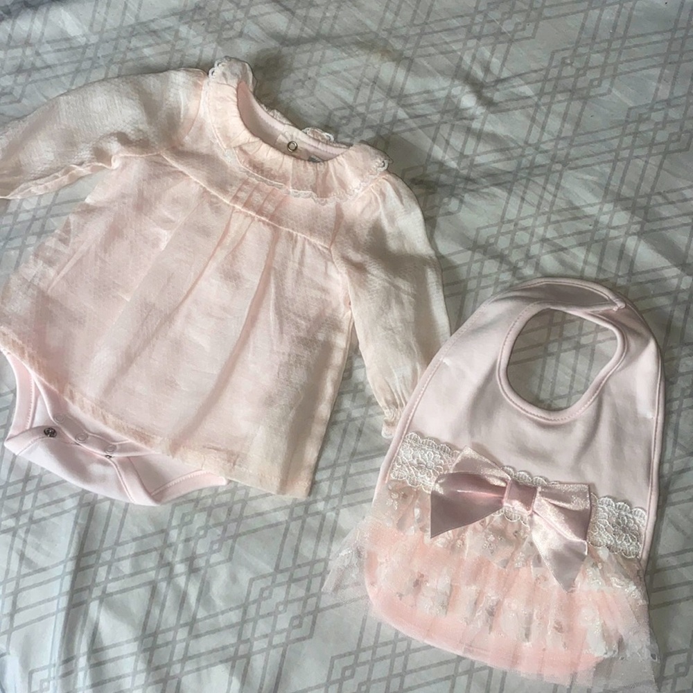 Baby girl dress with bib size NB